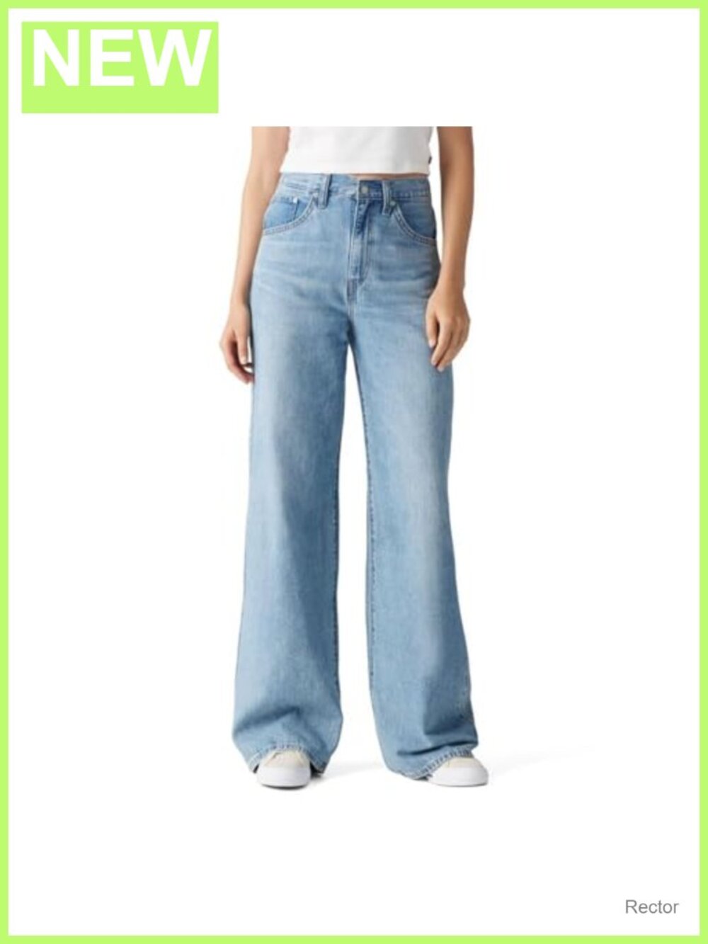 High Rise Cinch Baggy Wide Straight Leg Non-Stretch Denim Jeans